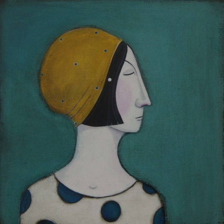 The Lady In The Mustard Hat (SOLD) - Jackie Henderson 