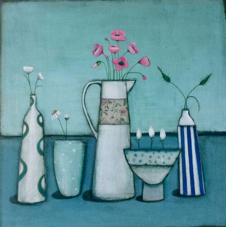 Still Life (with pink flowers) SOLD - Jackie Henderson 