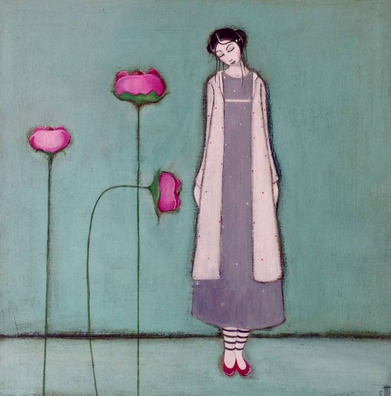 The Girl Who Loves Flowers (SOLD) - Jackie Henderson 