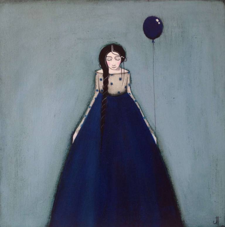 The Girl With Blue Balloon (SOLD) - Jackie Henderson 