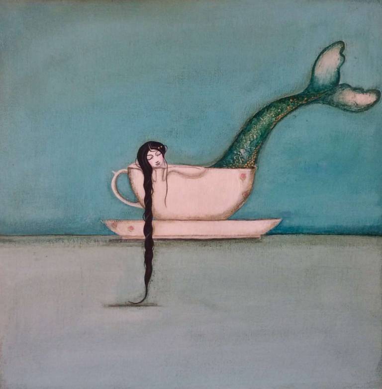 Mermaid In A Tea Cup (SOLD) - Jackie Henderson 