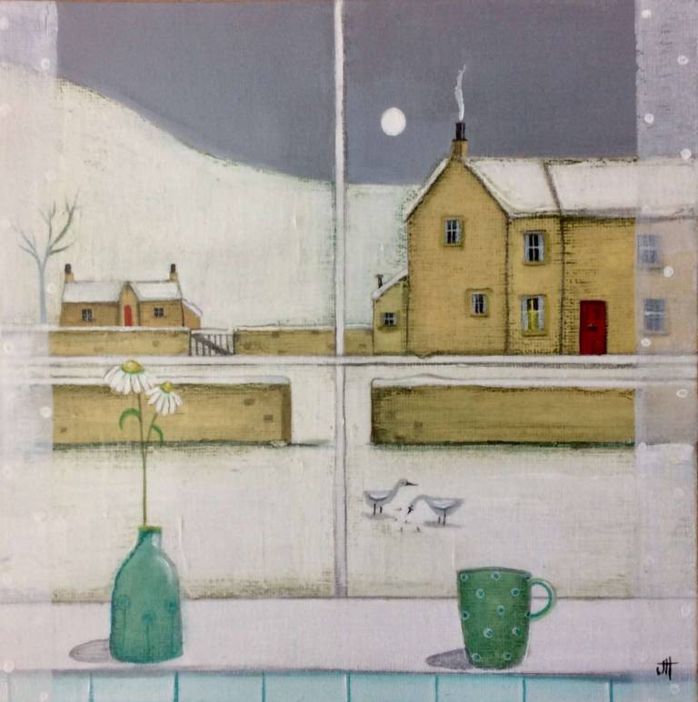Winter Cottage With Two Geese - Jackie Henderson 