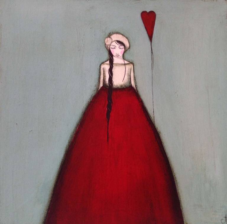 The Girl With The Red Heart Balloon - Jackie Henderson 