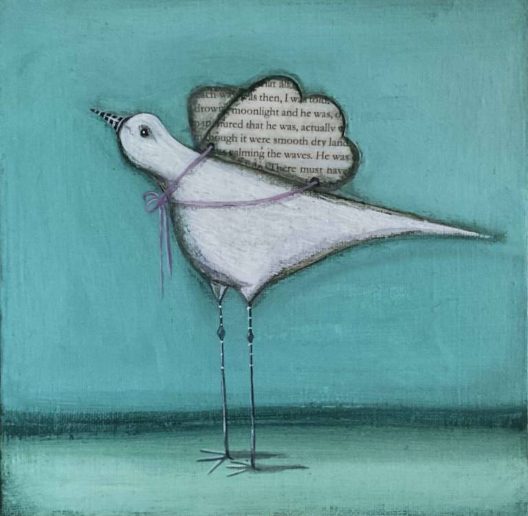 Bird In Book Page Wings - Jackie Henderson 