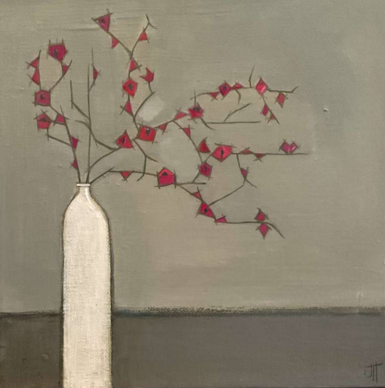 Pink Flowers In A Bottle - Jackie Henderson 