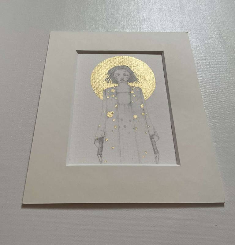 Annie In Gold (mounted) - Jackie Henderson 