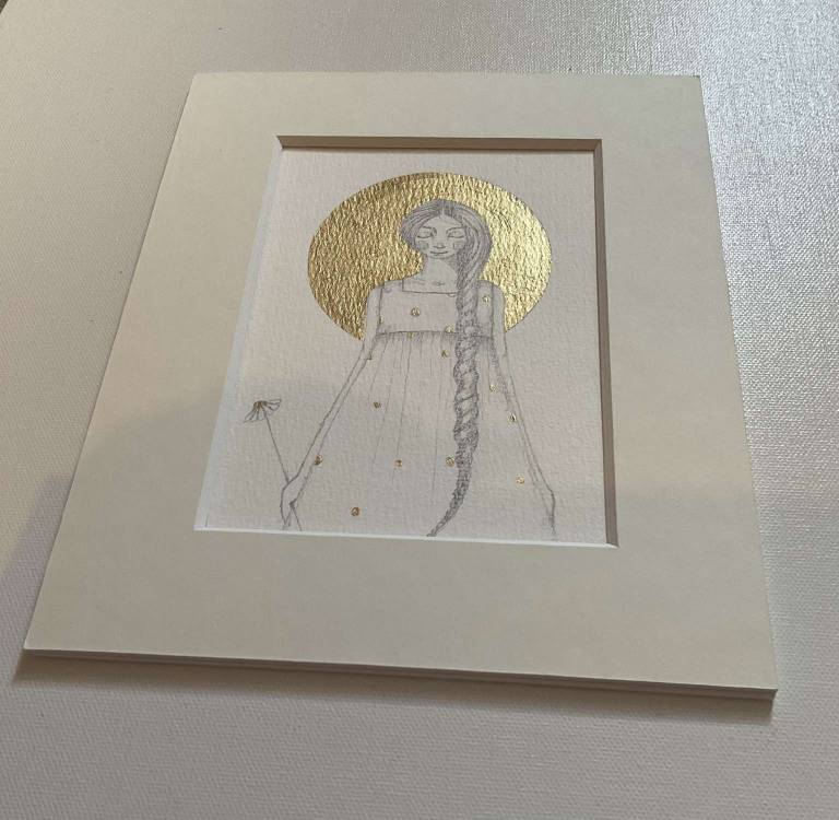 Daisy In Gold (mounted) - Jackie Henderson 