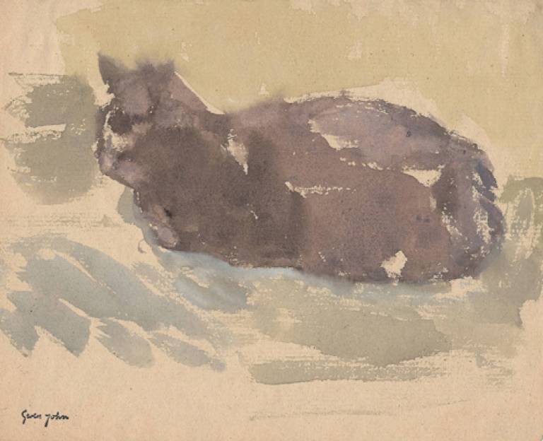 Cat lying down, facing left - Gwen John