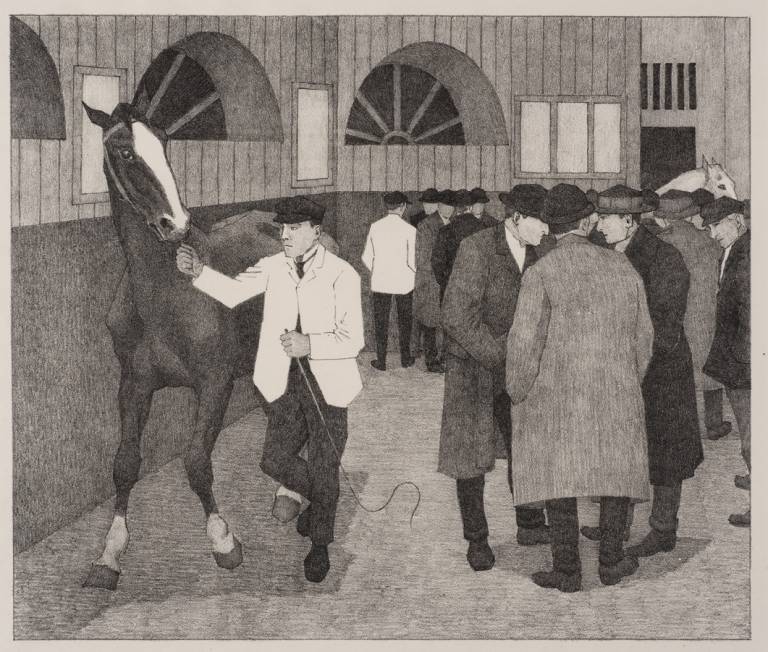 Horse Dealers at the Barbican (Barbican No.2) - Robert Polhill Bevan