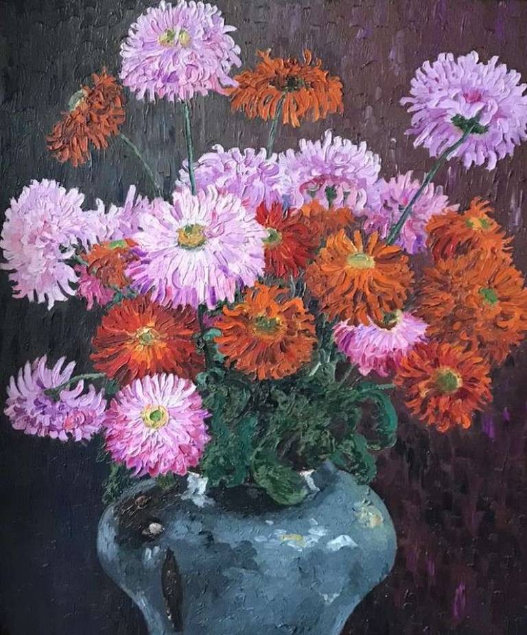 Still Life with Chrysanthemums - Cedric Morris