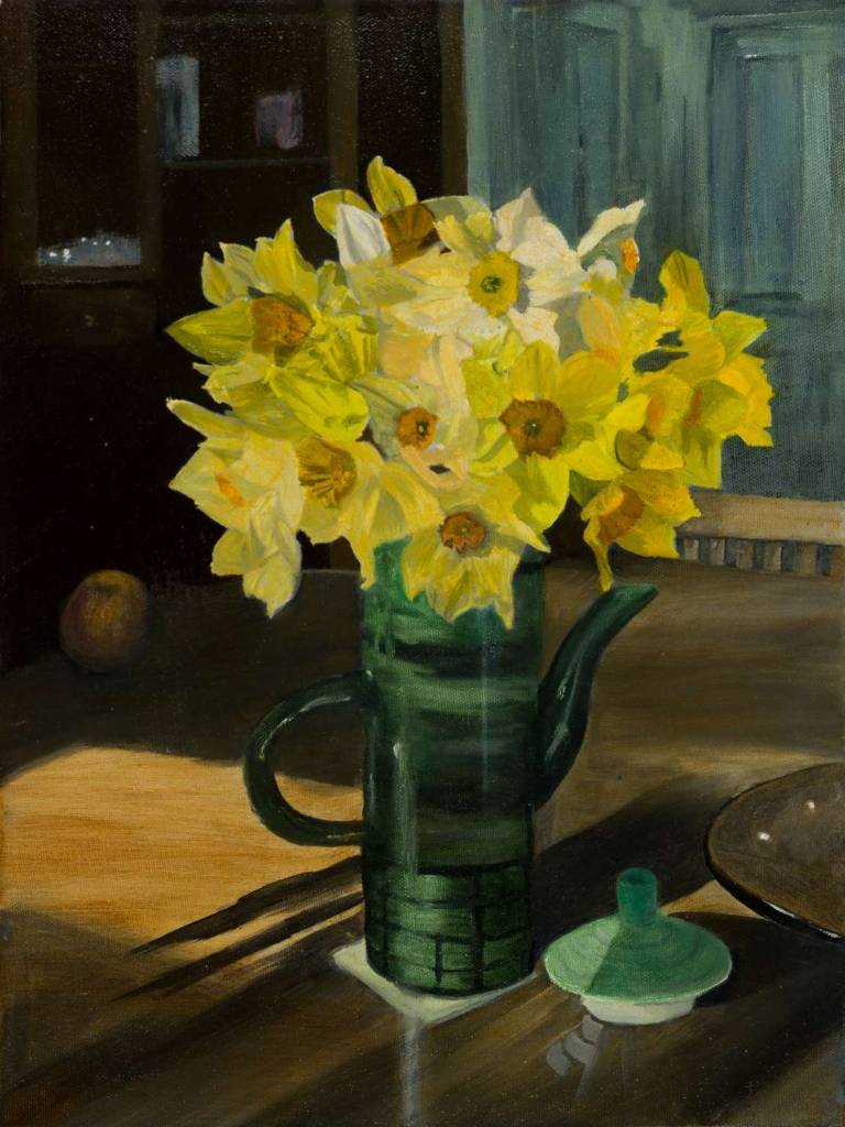 Daffodils and Coffee Pot - Mandy Bonnett