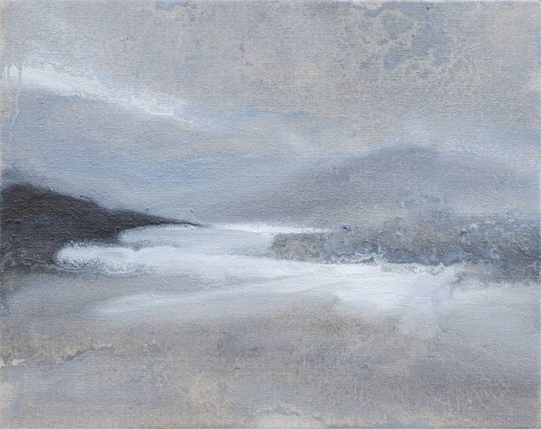 Out to Scarp 25.5cm x 20.5 cm x 2cm oil on linen on board - Rebecca Styles