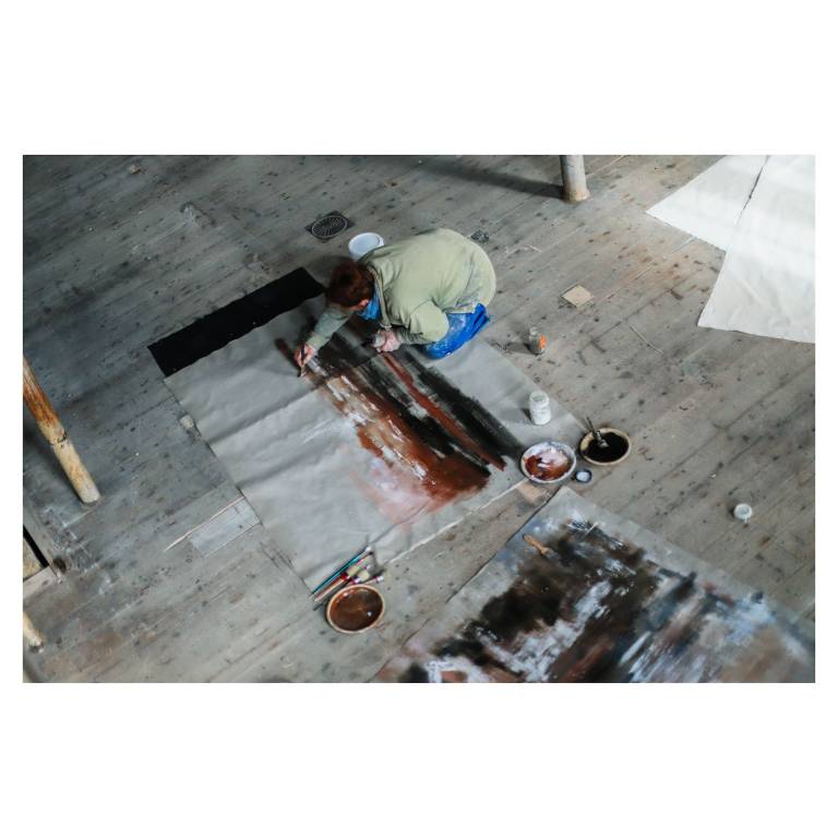 Artist Painting on Isle of Lewis - Rebecca Styles