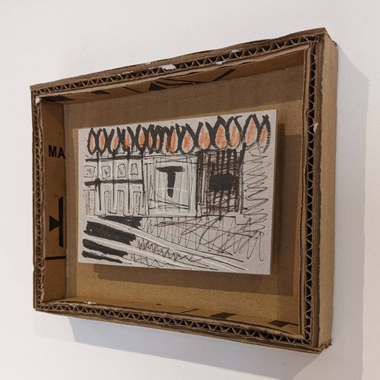 Defended study in recycled cardboard box frame - Daniel Goodwin
