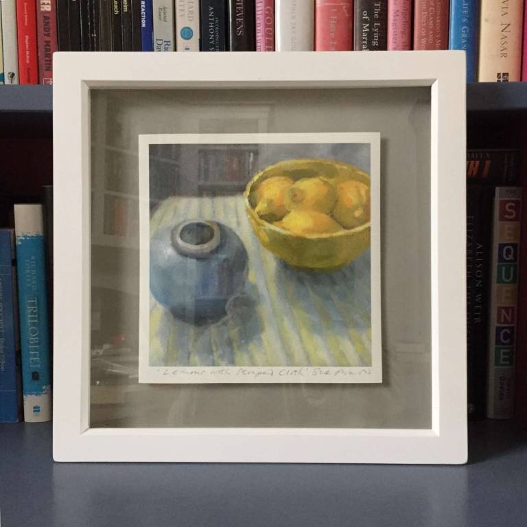 Lemons with Striped Cloth:  Giclee print - Sue Arnold