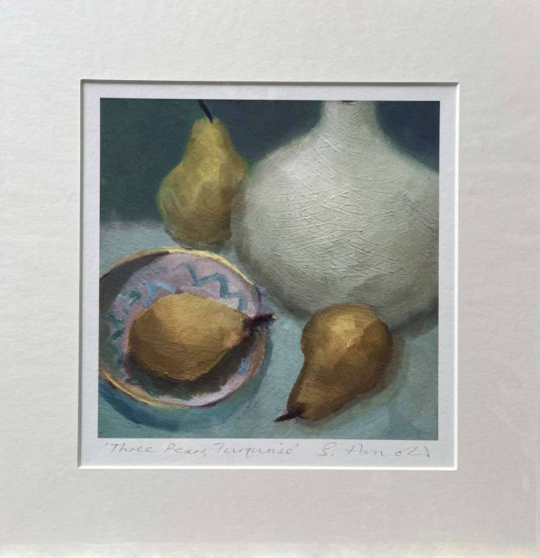 Three Pears, Turquoise - print - Sue Arnold