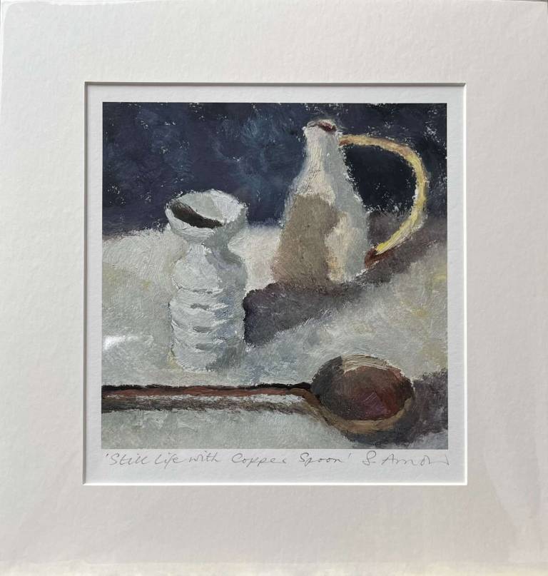 Still Life with Copper Spoon print mounted - Sue Arnold