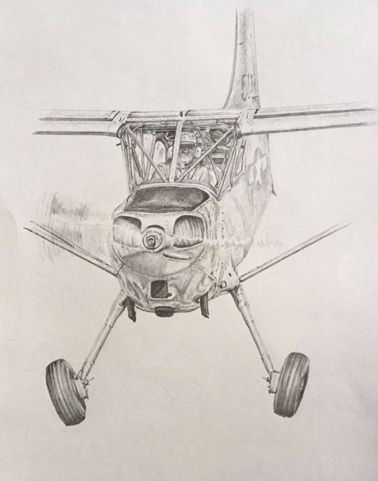 Cessna Bird Dog Sketch - Mark Whitaker