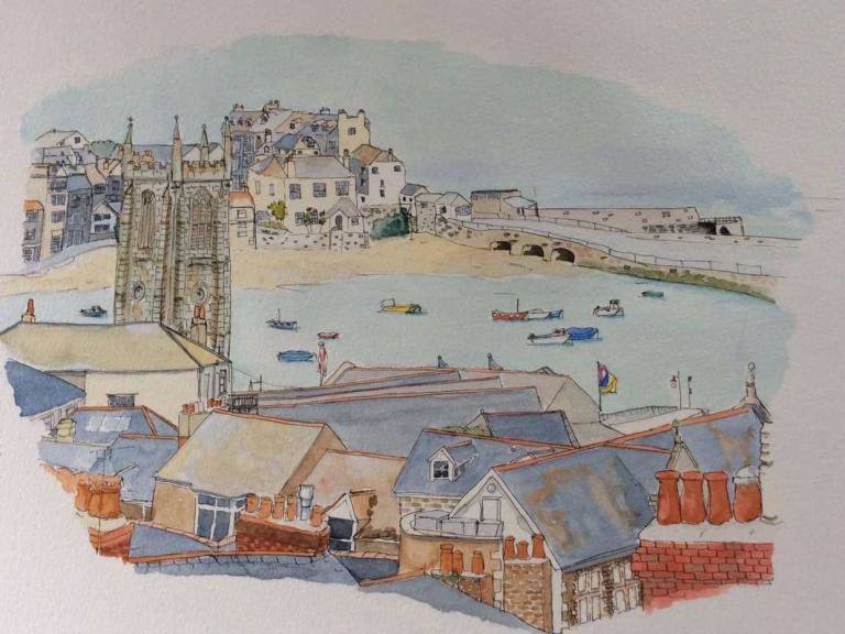 St Ives Rooftop View - Karen Hemsley-Biggs