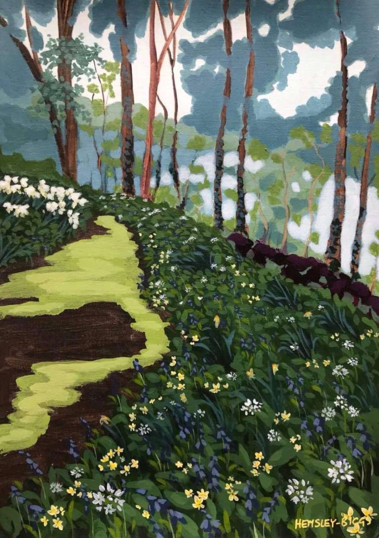 Wild Garlic, bluebells, dappled light - Karen Hemsley-Biggs