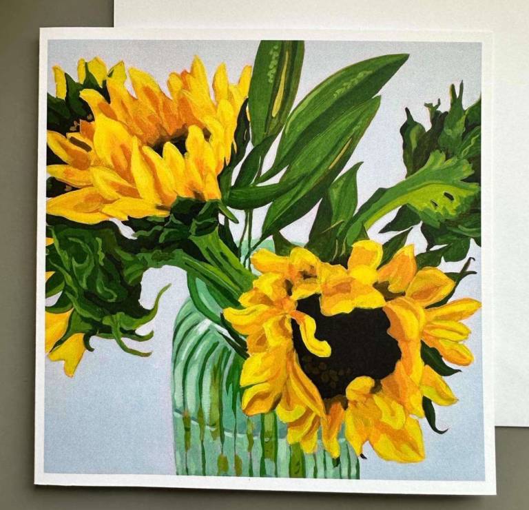 Sunflower Joy Greetings Card - Karen Hemsley-Biggs