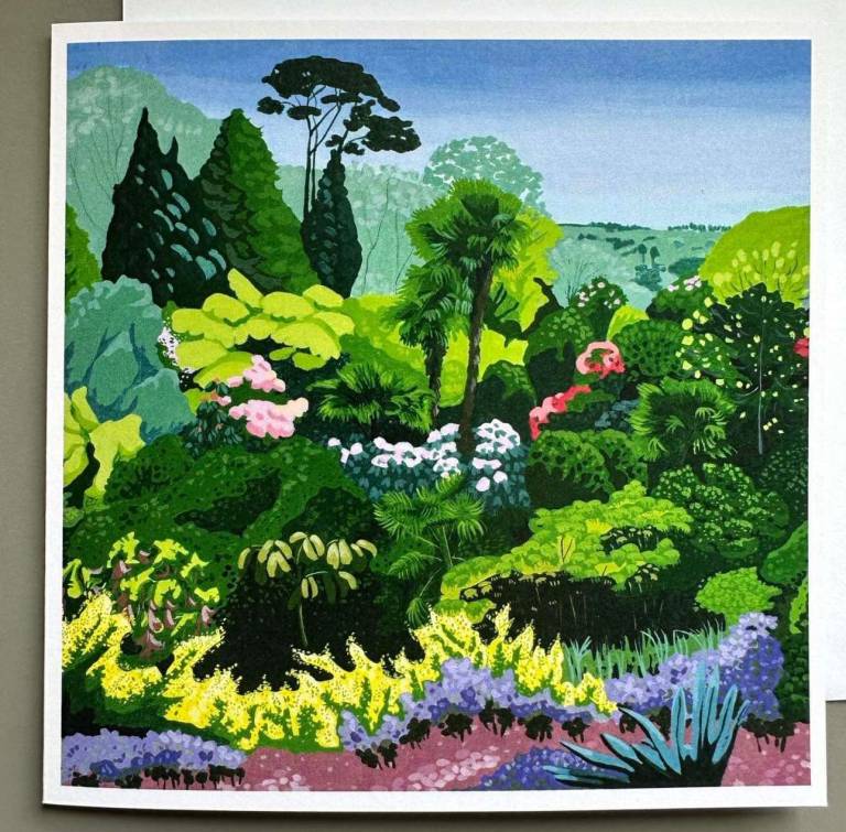 Trebah in Spring Greetings Card - Karen Hemsley-Biggs