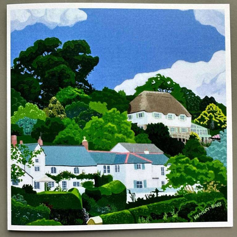 Helford Gardens Under Summer Sky Greetings Card - Karen Hemsley-Biggs