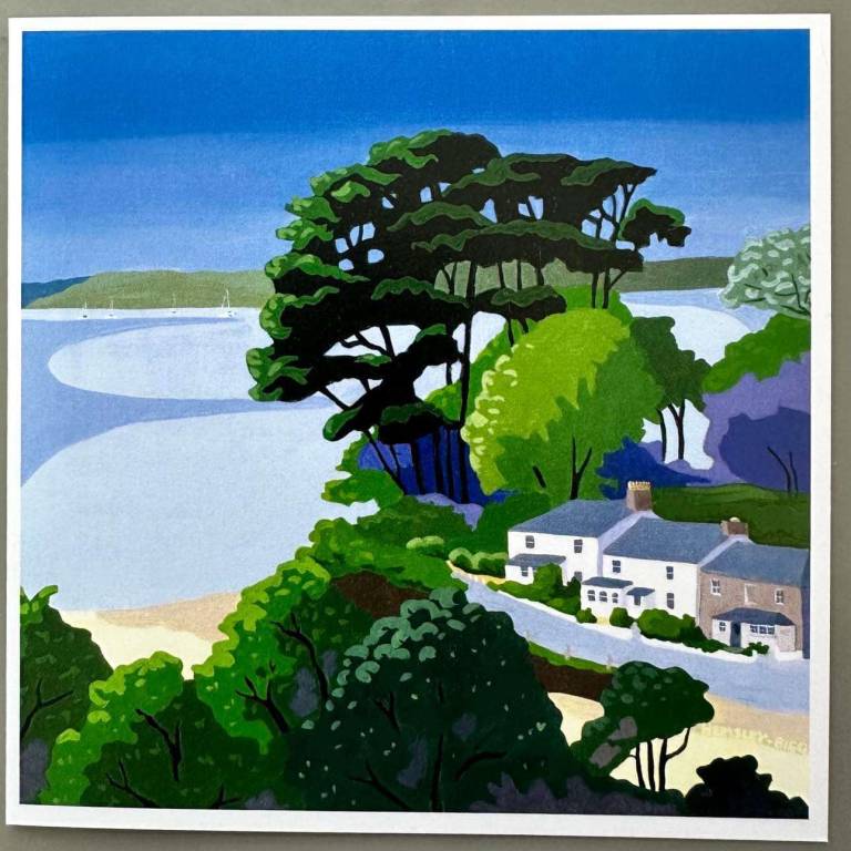 Helford Passage Field View Greetings card - Karen Hemsley-Biggs