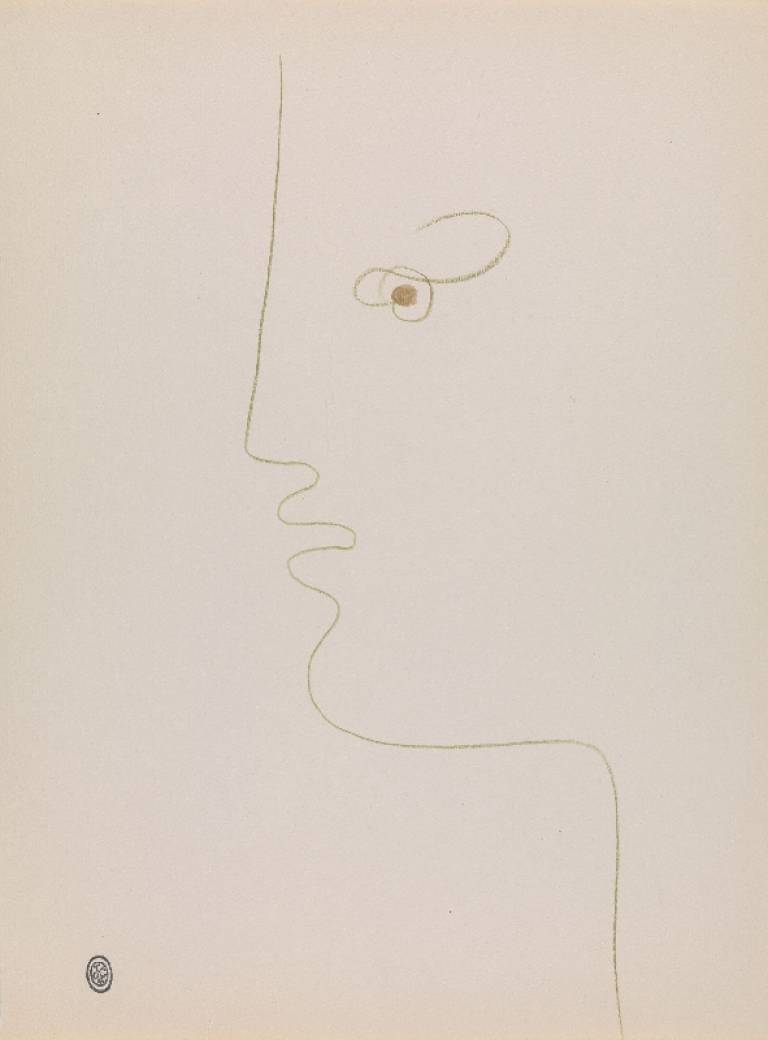 Jean Cocteau - Profil d'Homme - Bouche Entreouverte. c.1955