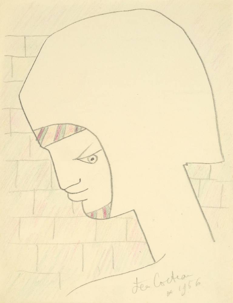 Jean Cocteau - Femme en Bonnet de Mariage. 1956.
