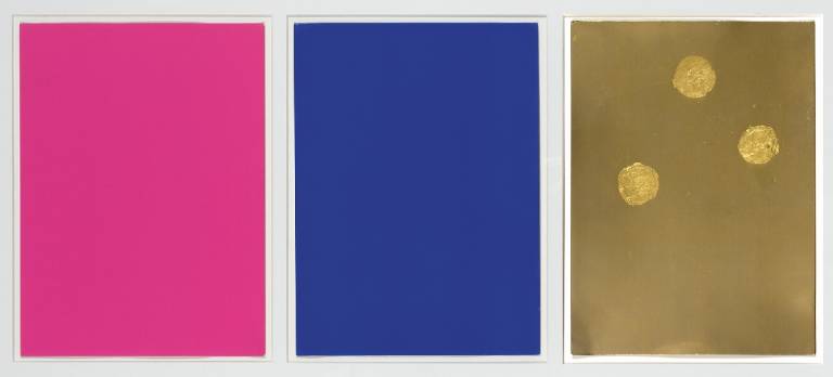 Krefeld Triptych. Monochrome und Feuer - Monochrome and Fire. 1961. - Yves Klein