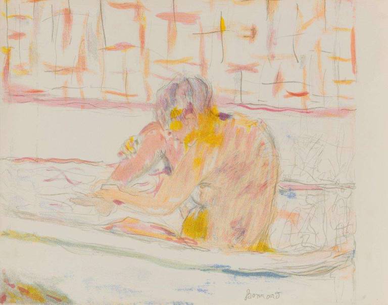 Femme Assise dans sa Baignoire. Woman in her Bath. 1942. - Pierre Bonnard
