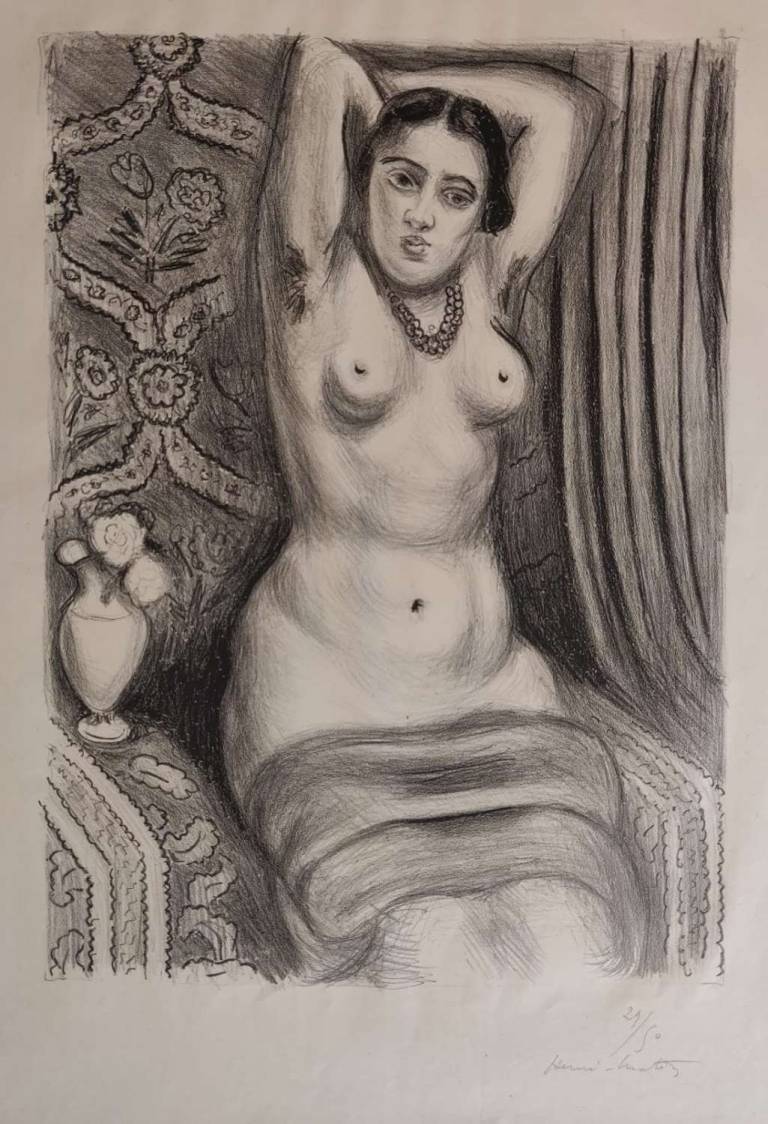 Henri Matisse - Odalisque. Torse à l’Aiguière. Nude with Flowers in a Vase. 1927