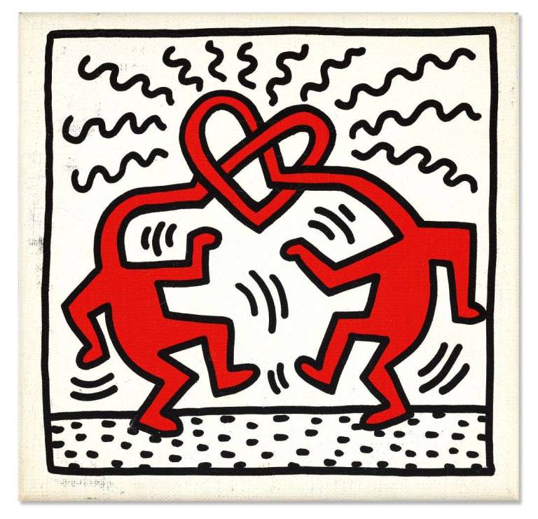 Keith Haring - Untitled. Buddies. 1989.