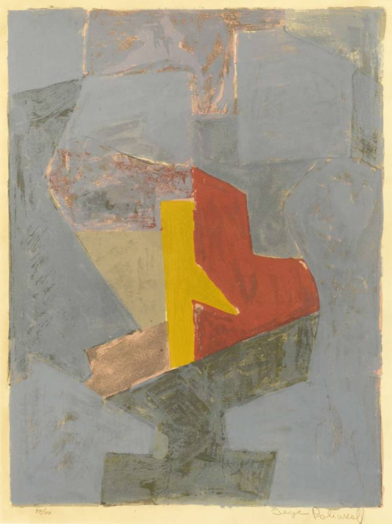 Serge Poliakoff - Composition Bleu, Rouge et Jaune. 1958.