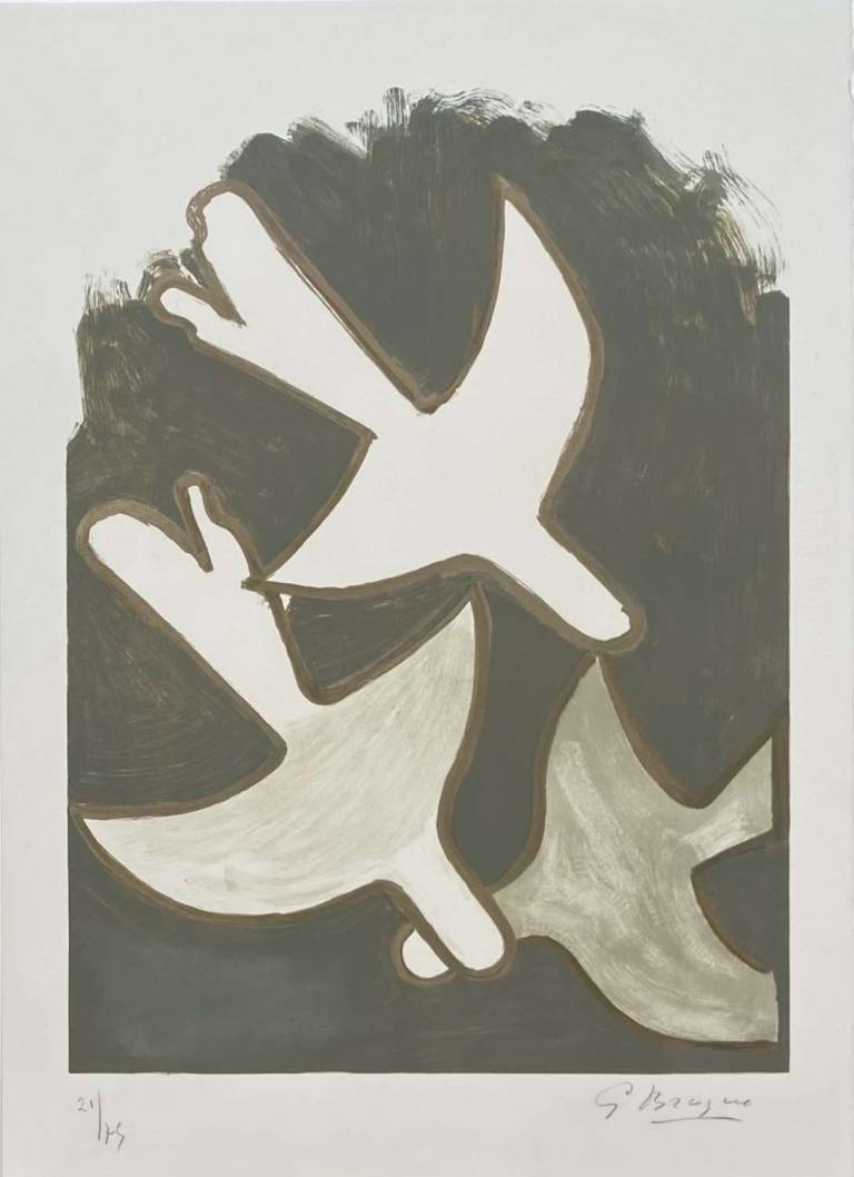Georges Braque - Oiseaux Blancs – White Birds. 1958. Birds in Autumn. 1958.