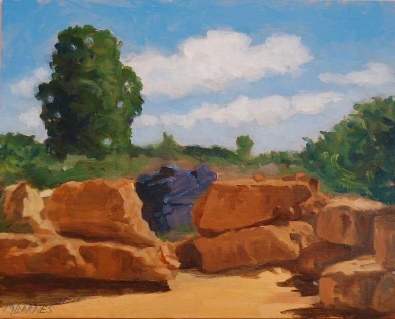 Quarry Rocks (framed) RESERVED FOR EXHIBITION - Mary Barnes