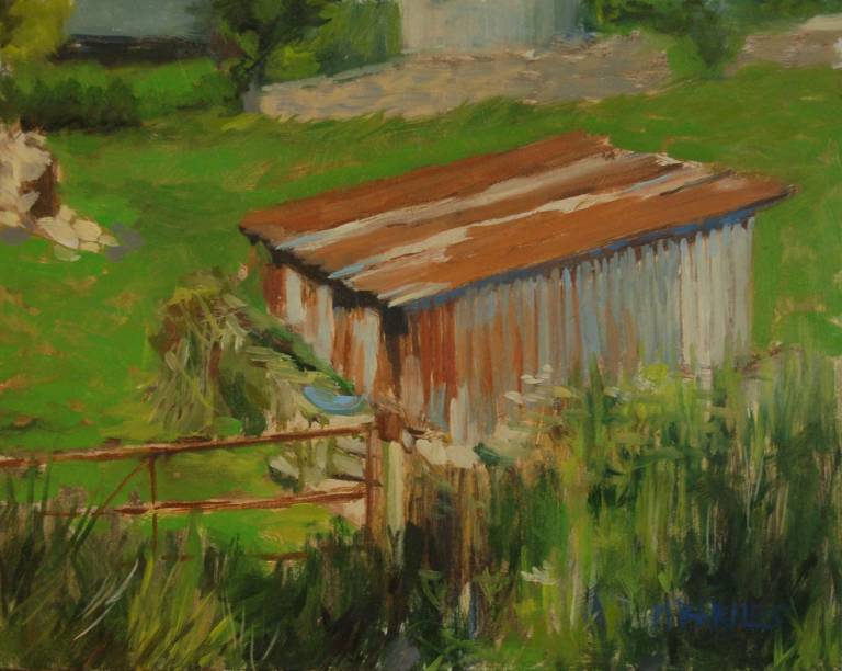 Tin Shack (framed) RESERVED FOR EXHIBITION - Mary Barnes