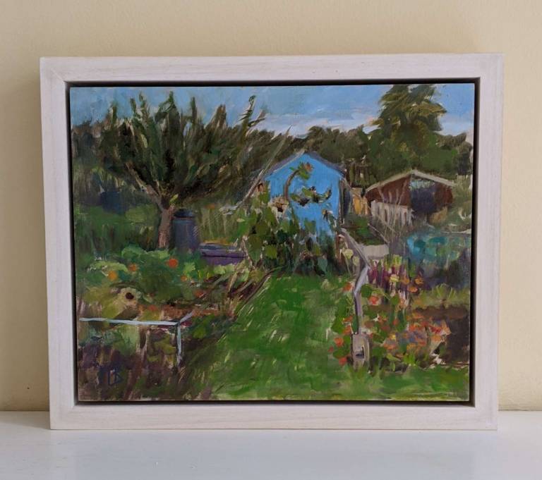 Blue shed at the allotments RESERVED FOR EXHIBITION - Mary Barnes