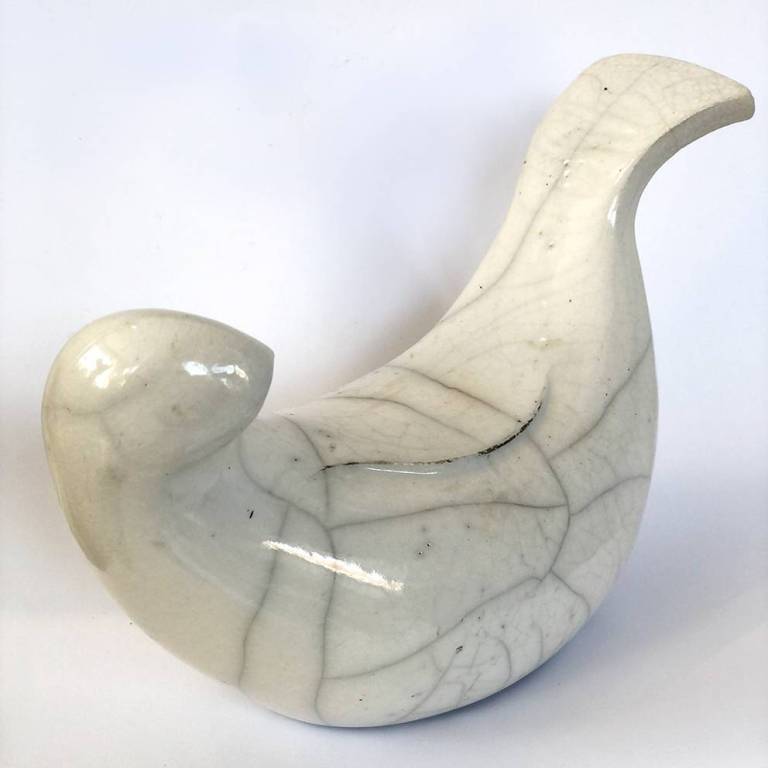 Sam Fitzgerald-Scales - Crackle Glazed Seal Round Tipped up Tail