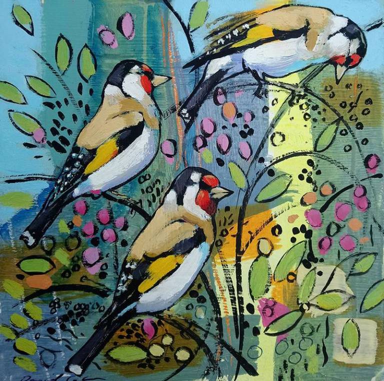 Daniel Cole Bird Prints - Goldfinches