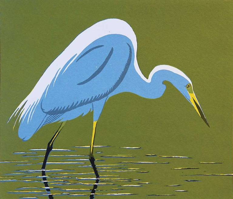 Robert Gillmor Silk-screen - Great White Egret (Edition 31)