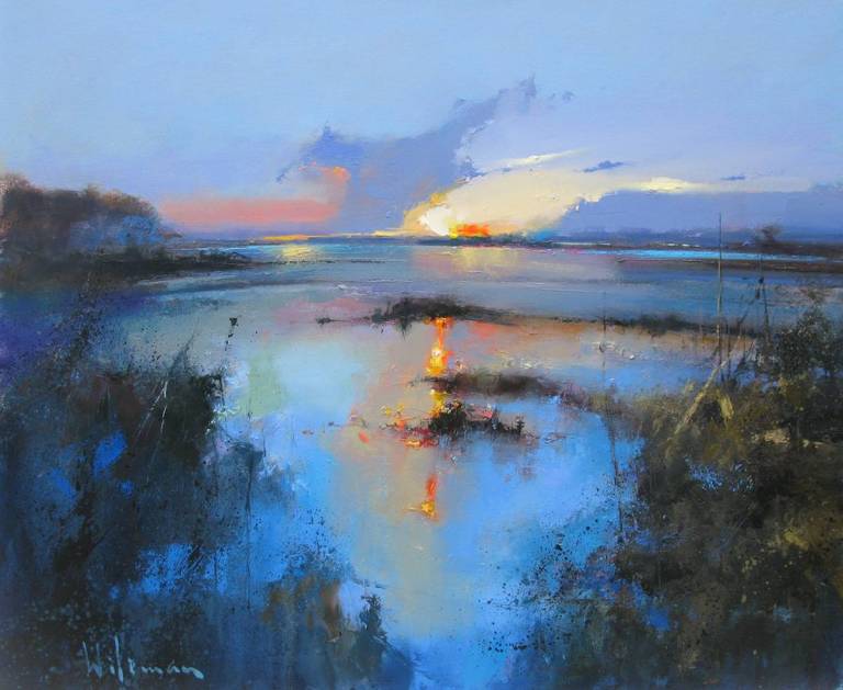 Peter Wileman - Sunset over the Saltmarshes, Stiffkey