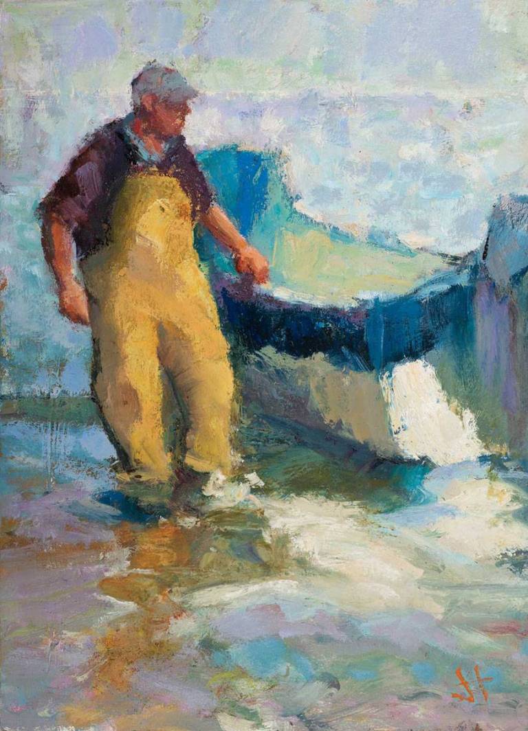 Fisherman and Boat - Jane Hodgson PS