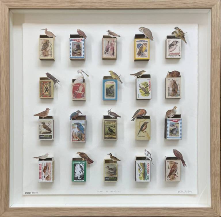 Andy Malone - Large Bird Matchbox (20 birds with spoonbill)