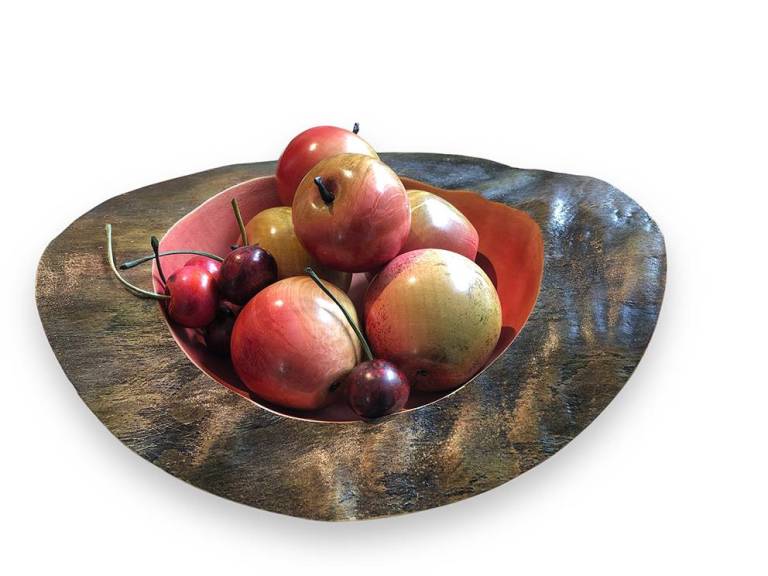 397 Sycamore Slab Bowl with Fruit - Dennis Hales