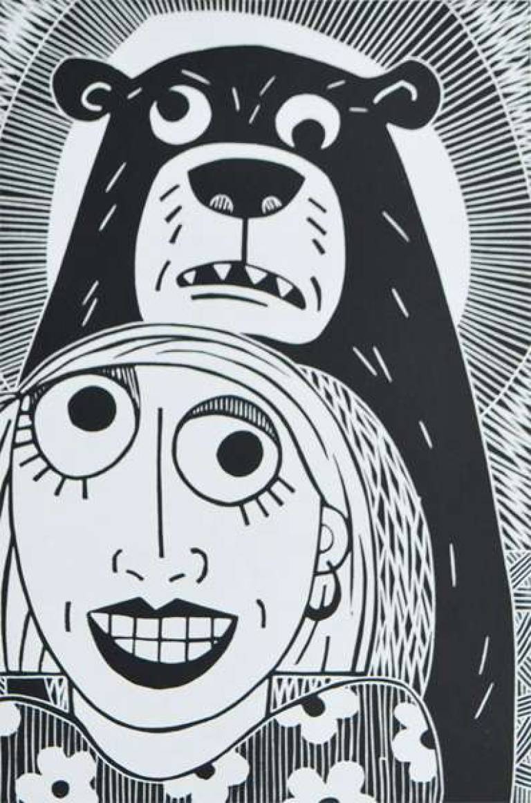 Lady With A Bear Behind - Julian Davies