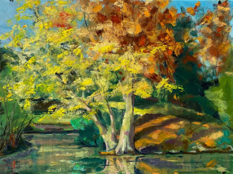 Autumn At Kew Lake - Martin Burrough