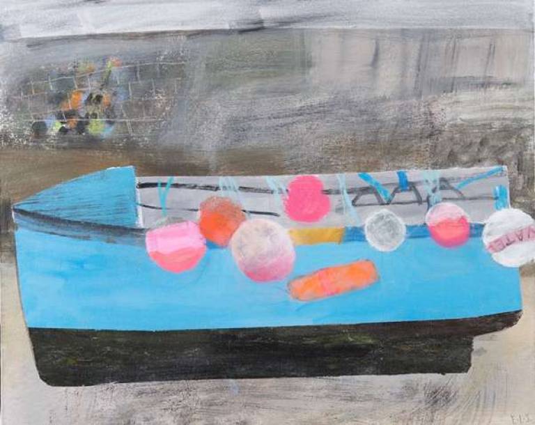 Buoys on Blue Boat - Emma Jeffryes