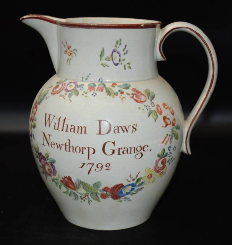 Pearlware jug William Daws Newthorp Grange - Unknown
